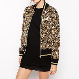 Puma cheetah print bomber jacket