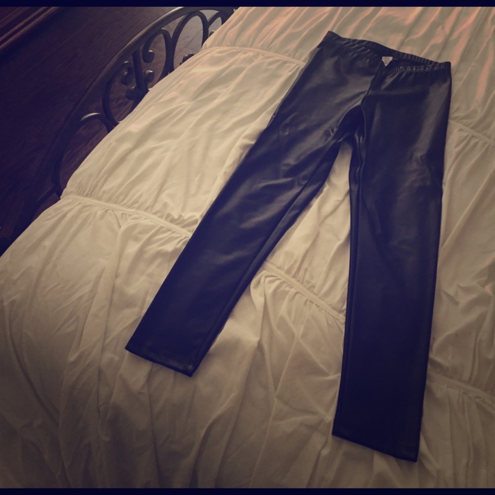 Black leather leggings, size s, by See You Monday