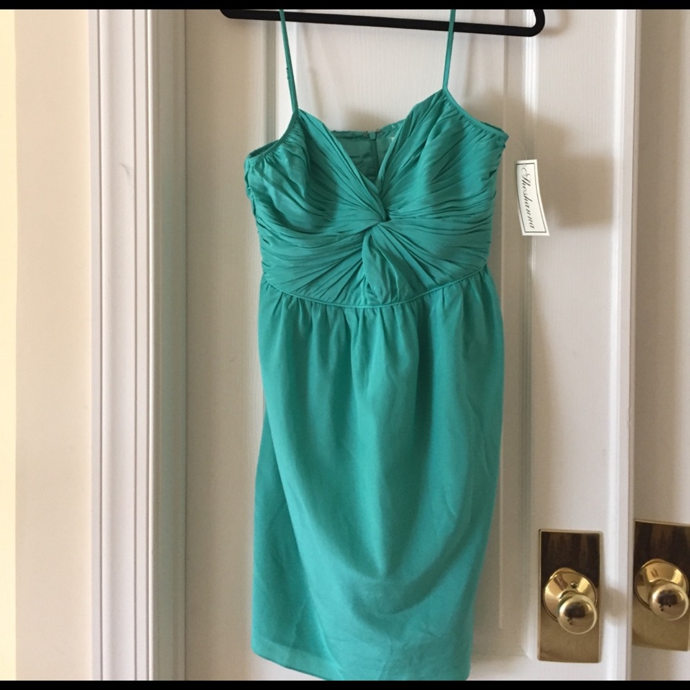 Shoshanna silk Strapless dress, Teal, size 8