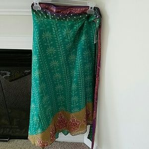 Silk Sari wrap skirt