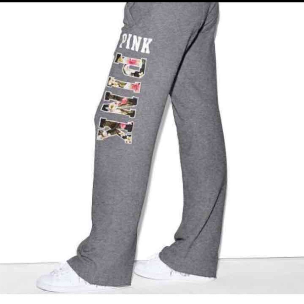 Victoria Secret Pink Floral Boyfriend Sweats Sz L