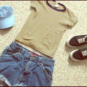 VINTAGE Striped Crop Top