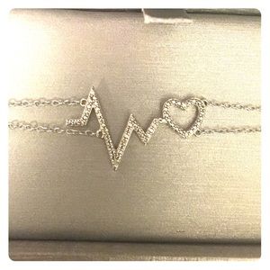 Sterling silver heartbeat bracelet