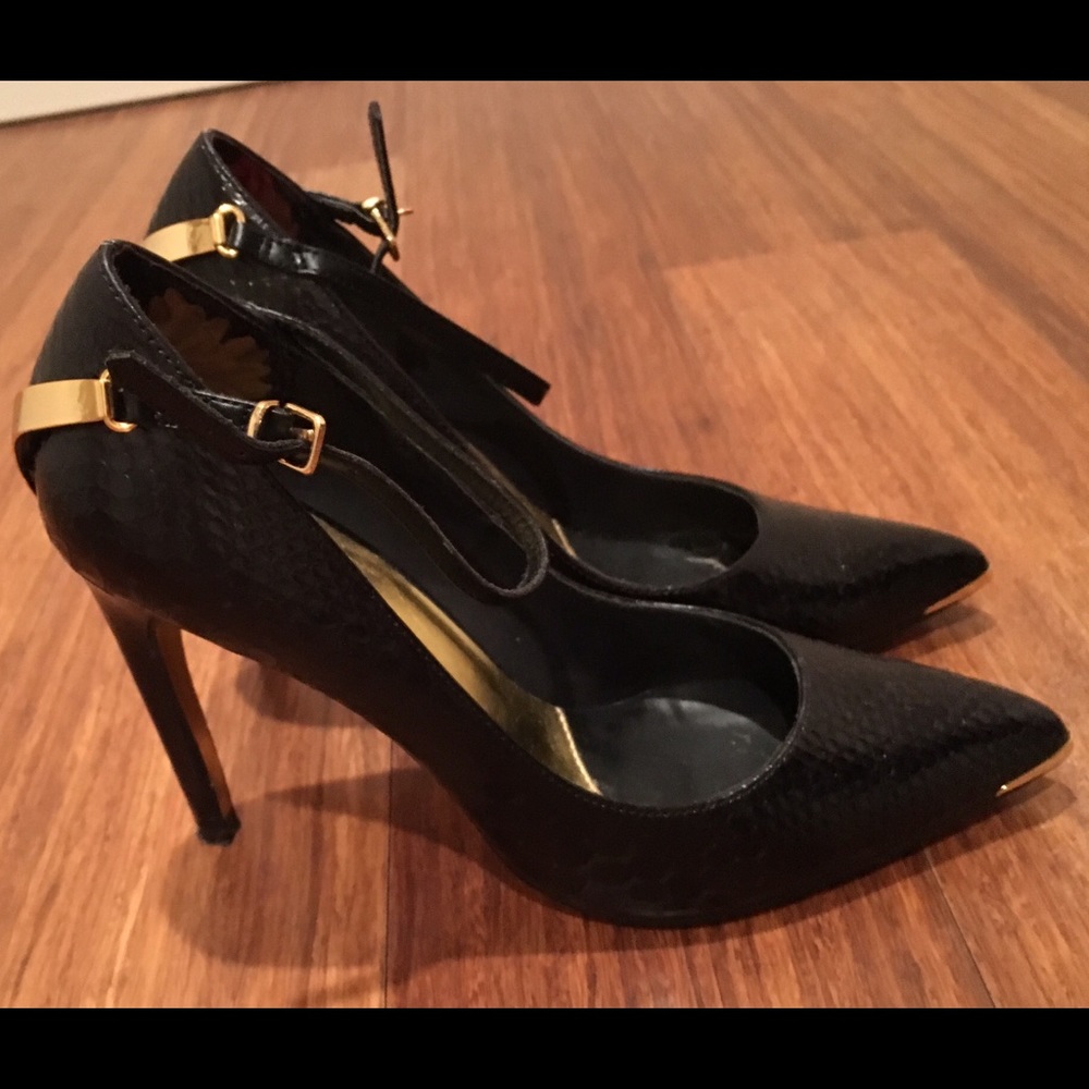 Ted Baker gold trim stilettos
