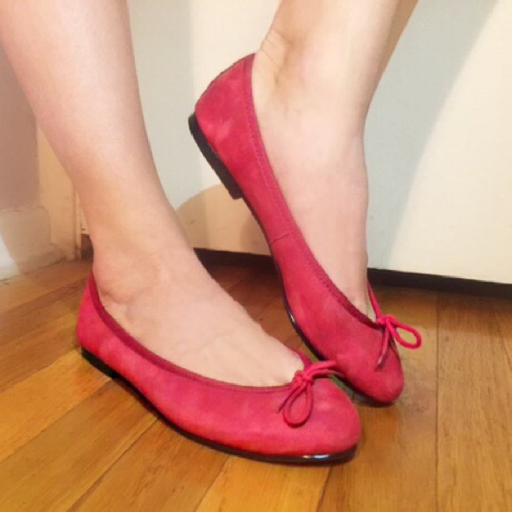 London Sole ruby red ballet flats