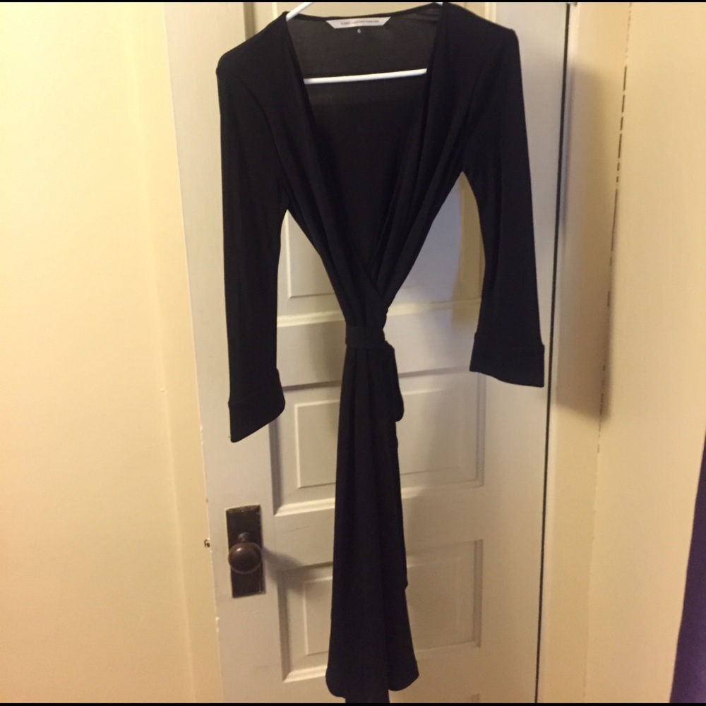 DVF black wrap dress