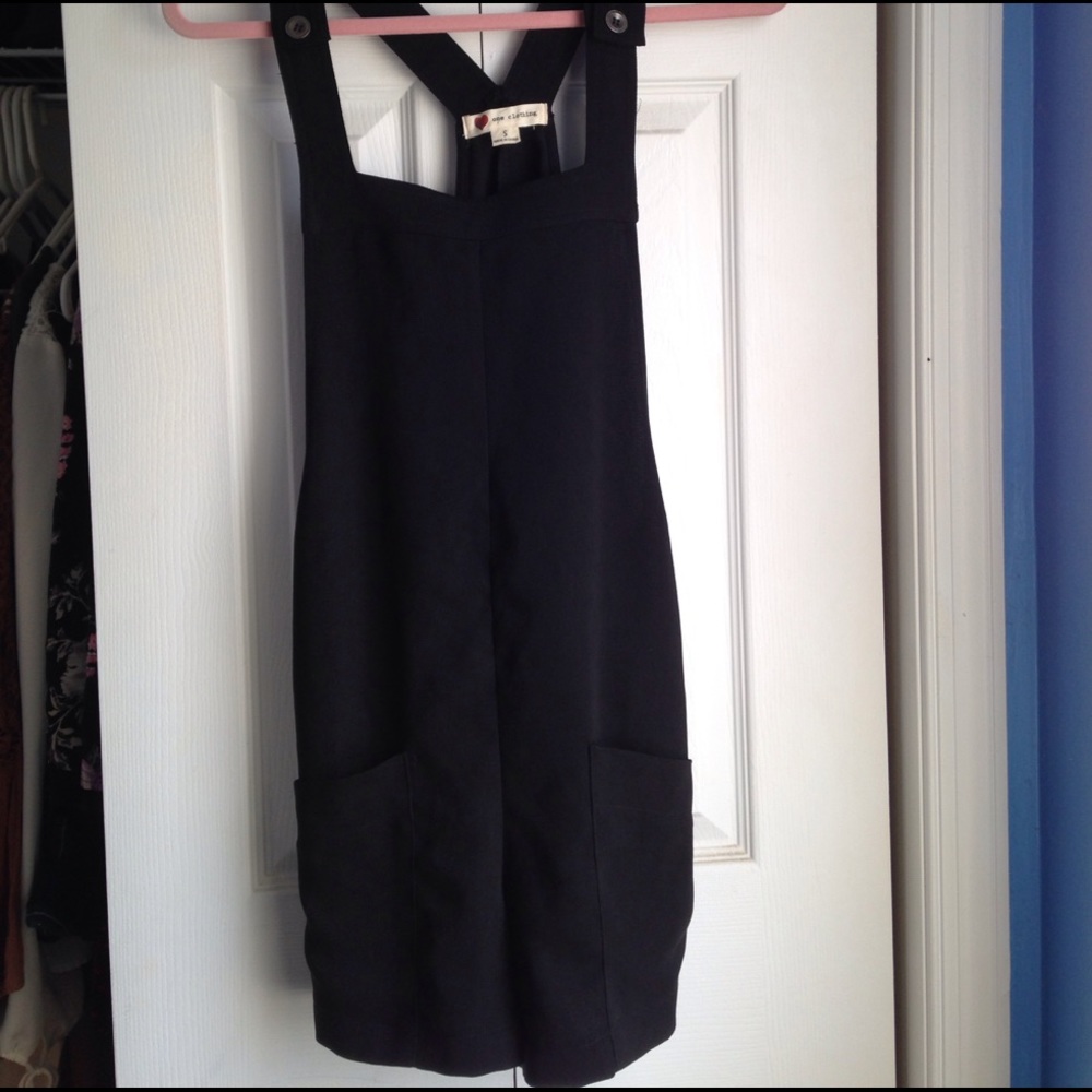 Black cotton overalls