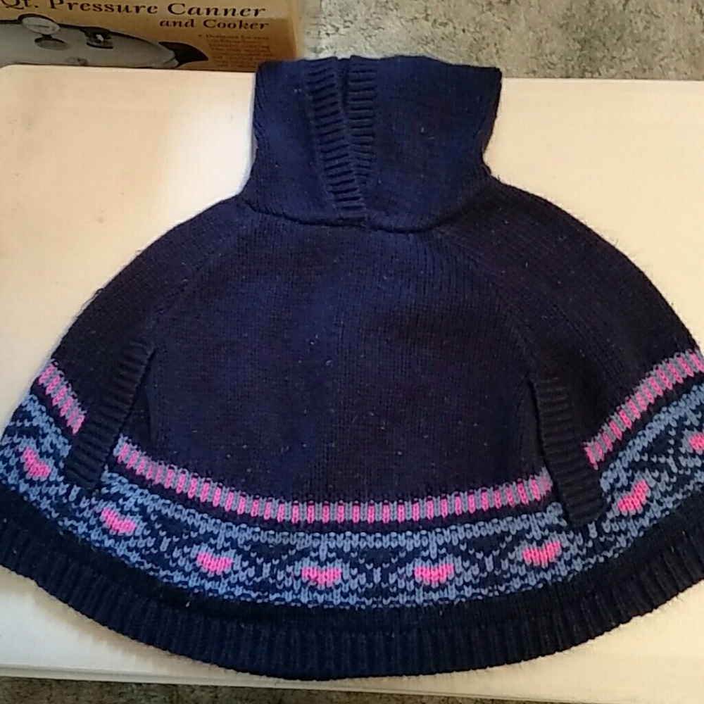 Little girls poncho sweater