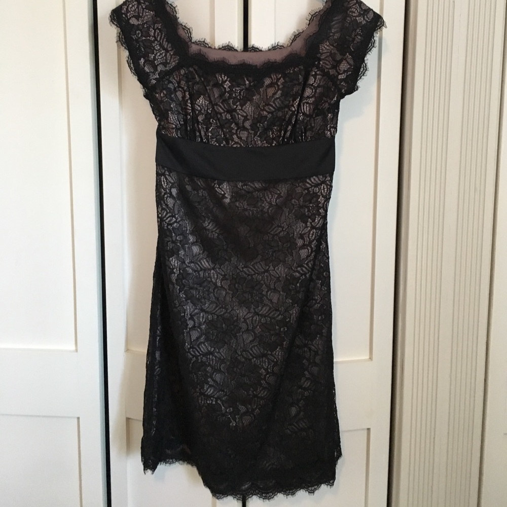 TED BAKER black lace overlay dress