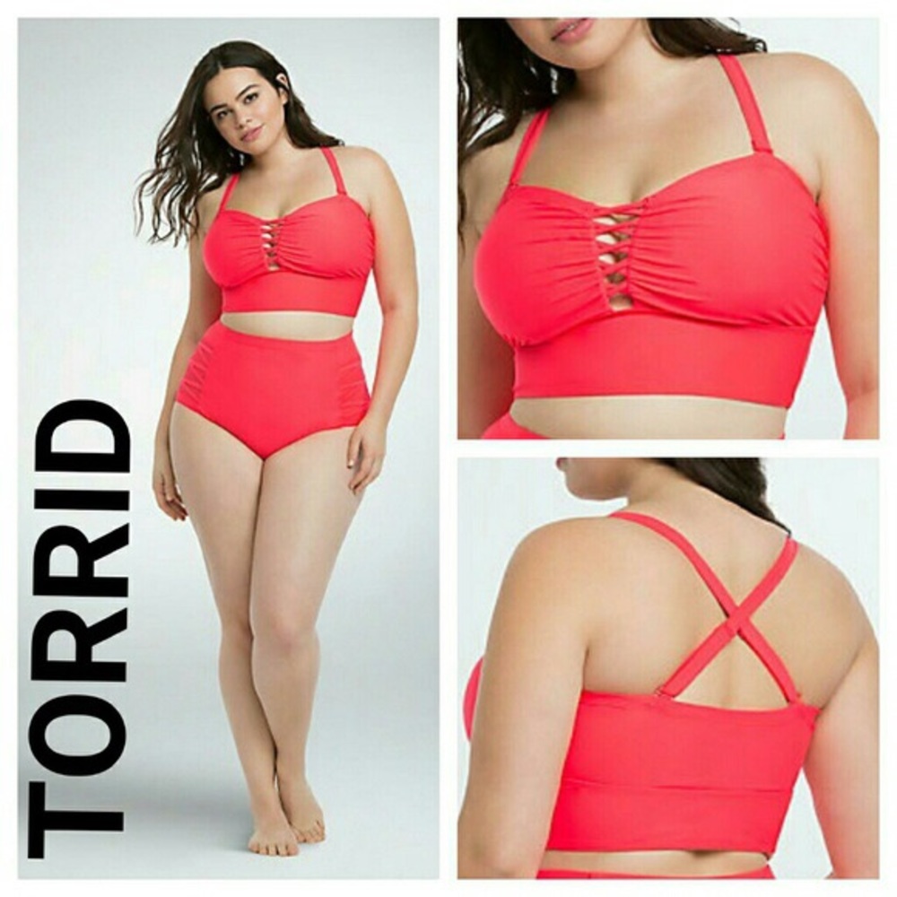 Torrid Lattice bikini top only size 4