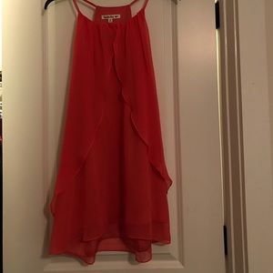 Hot pink ruffle dress