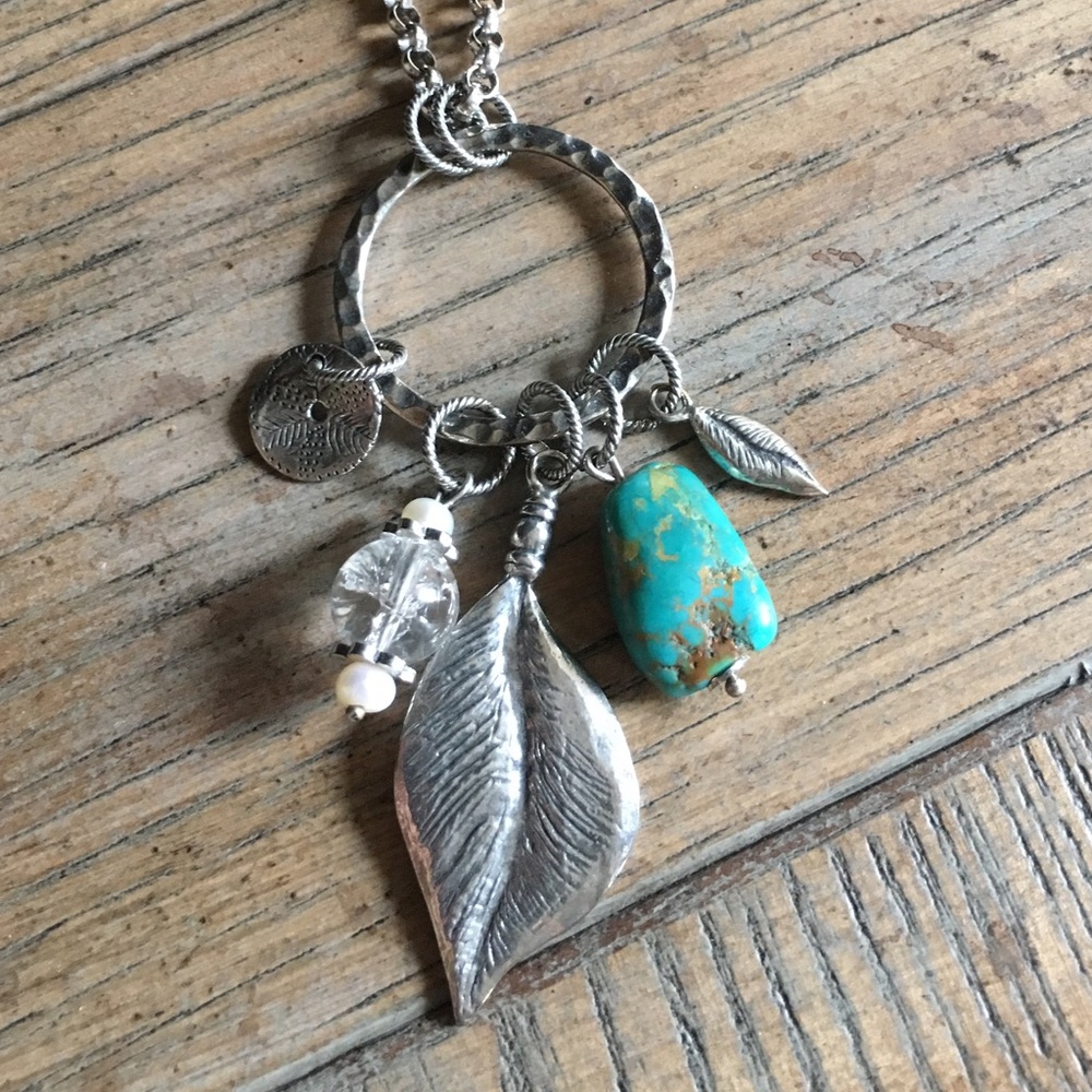 Retired Silpada Multi-Charm Turquoise Necklace