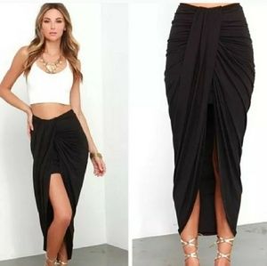 Lulu's Black Wrap Skirt