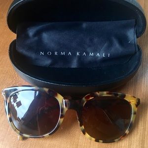 -NORMA KAMALI TORTOISESHELL STATEMENT SUNGLASSES-