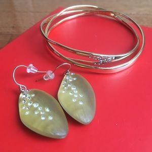 Gold & crystal Alexis Bittar earrings & bracelet