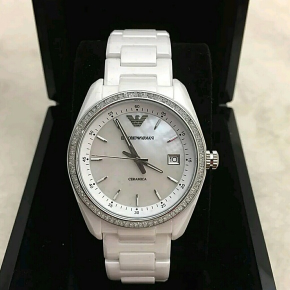 NWT emporio Armani ceramic white watch - Picture 2 of 6