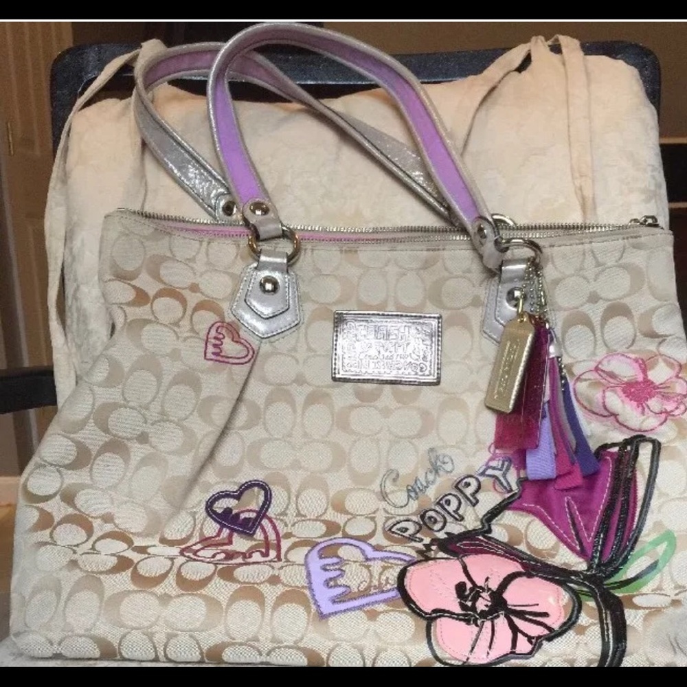 SOLD!! coach poppy bag purse metallic purple