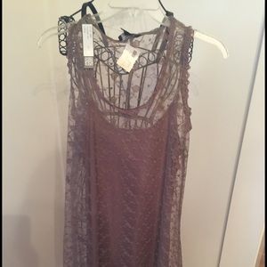 Layered lace knee length dress