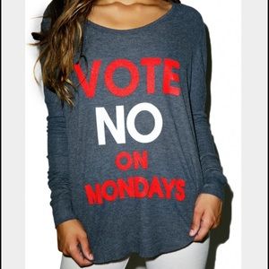 NWT Wildfox Vote No On Mondays Perry Thermal