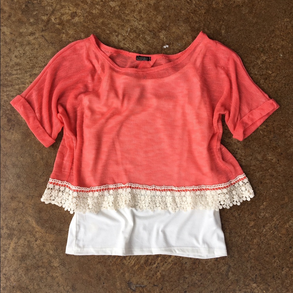 Tween sweater style top with layering tank