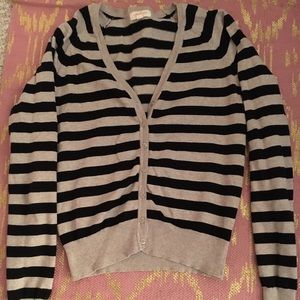 Black and beige striped cardigan