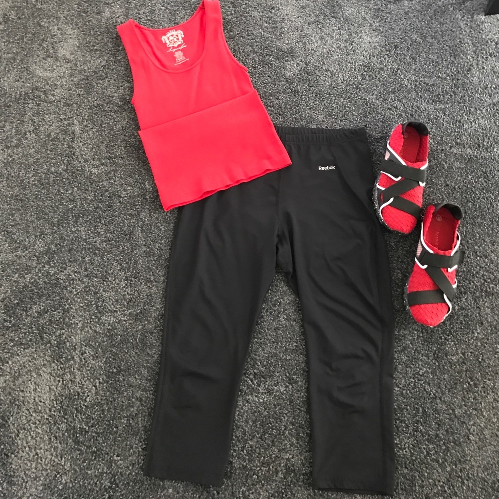 Black Cropped Reebok Workout Pants