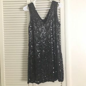Black sequence dress