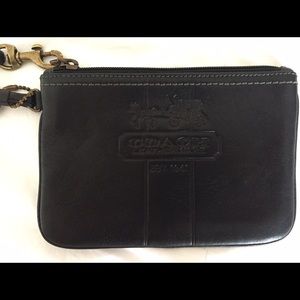 Black Leather Coach Wristlet