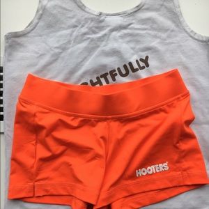 Hooters top and Hooters shorts