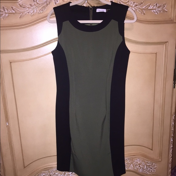 Calvin Klein Dresses & Skirts - Calvin Klein Olive & Black Dress Size 10