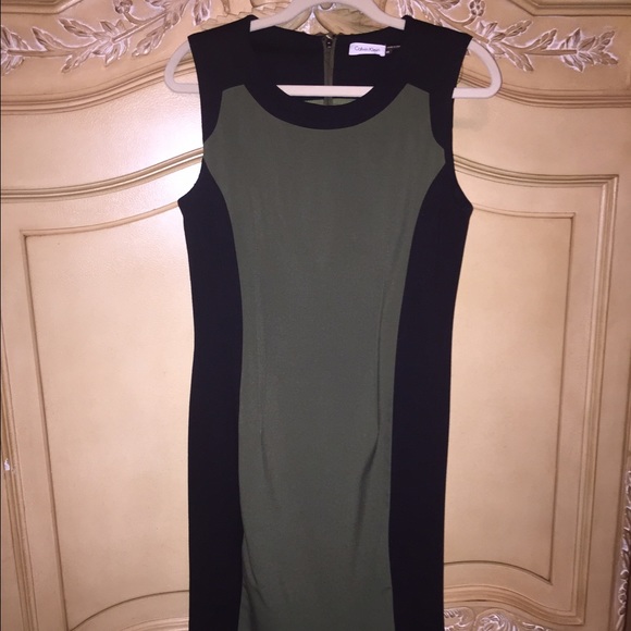 Calvin Klein Olive & Black Dress Size 10 - Picture 3 of 4