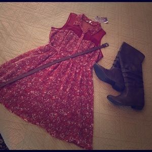 Flirty Red Floral Dress