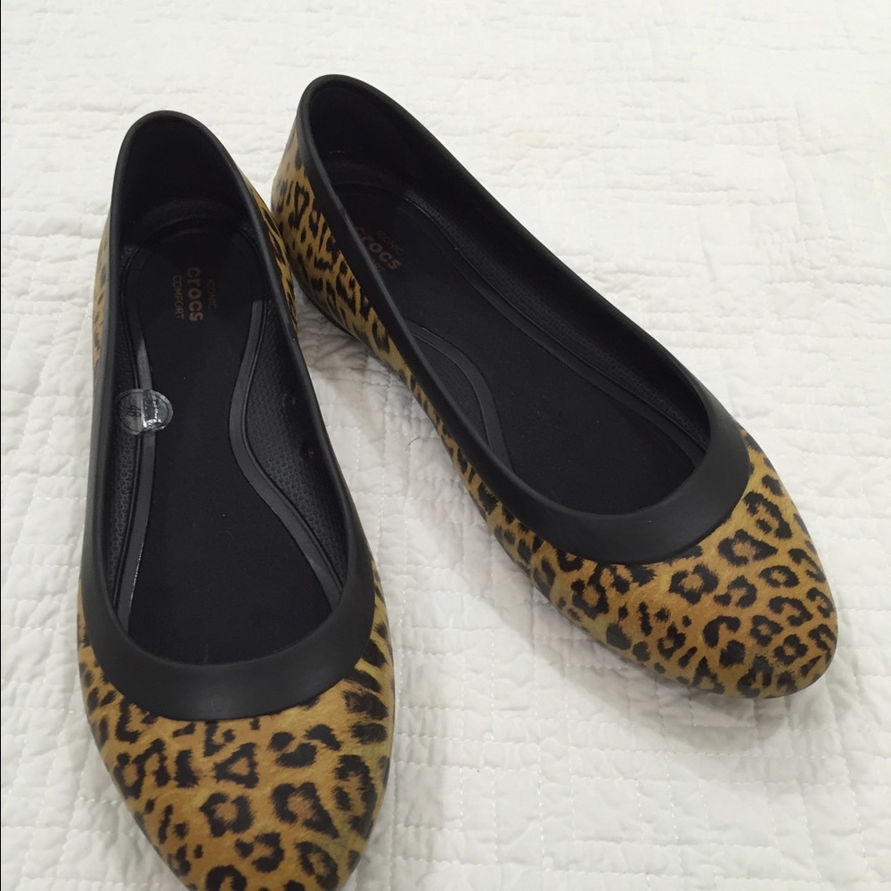 Crocs leopard print Mary Jane style shoes