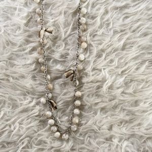 LOFT, white beaded necklace