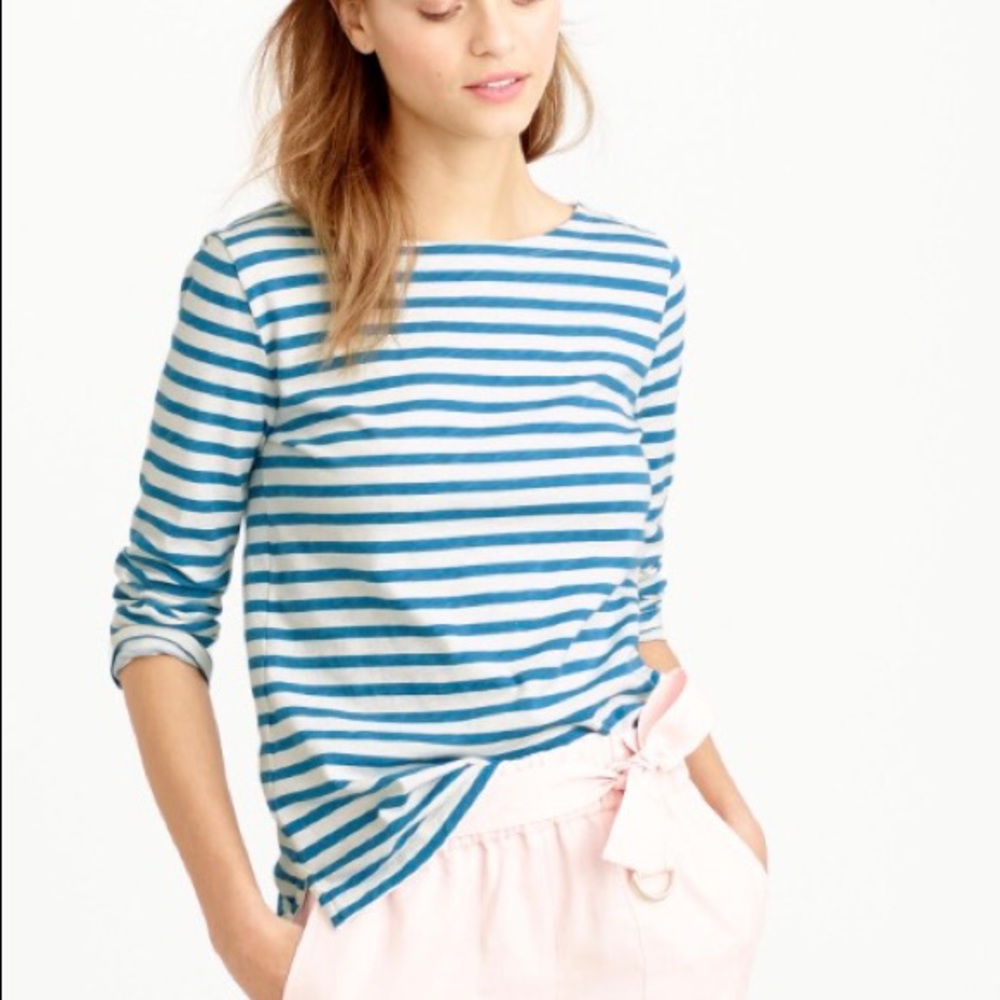 J. Crew Striped Boatneck Tee