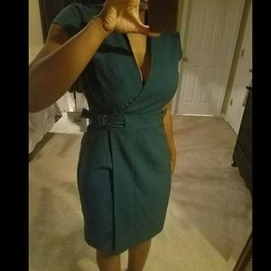 NWT Calvin Klein dark Teal Wrap Dress Size 10