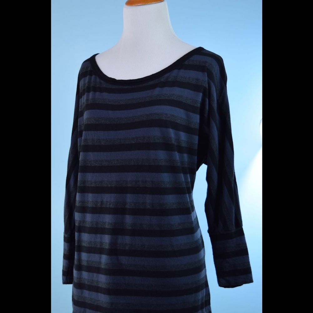 JOIE blue black stripe tunic top Medium