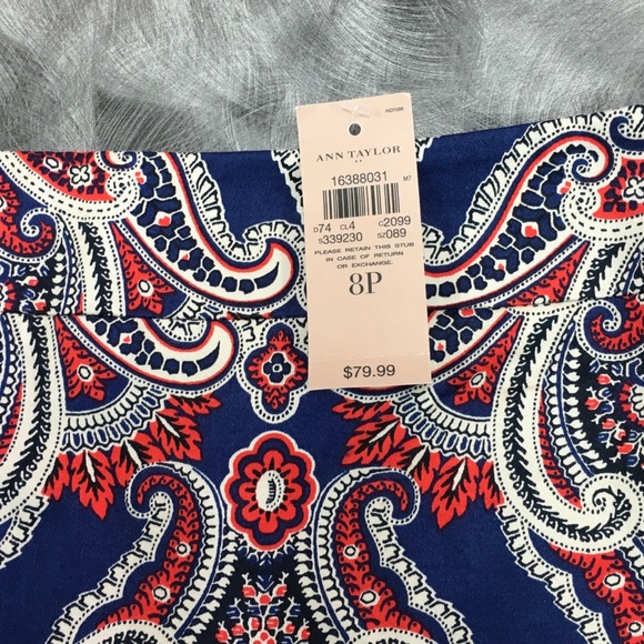 Ann Taylor Petite Paisley Skirt NWT - Picture 2 of 4