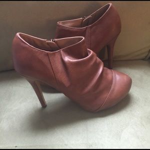 Brown heeled booties