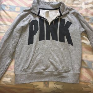 PINK QUARTER ZIP PULLOVER