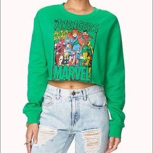 Marvel x Forever 21 Green Avenger Crop Sweater