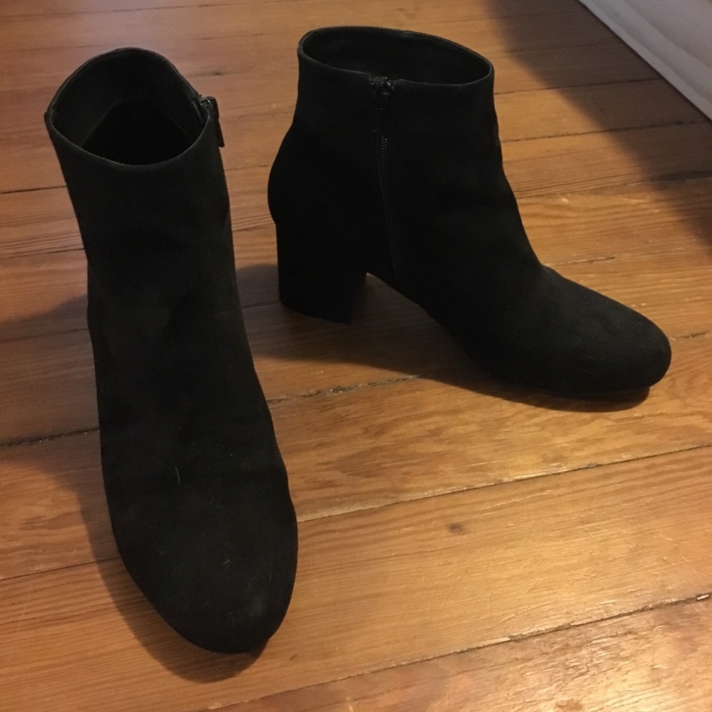 Suede Black Booties