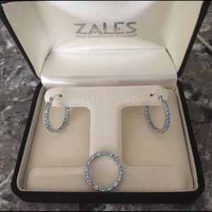 Zales Blue Topaz necklace and earrings