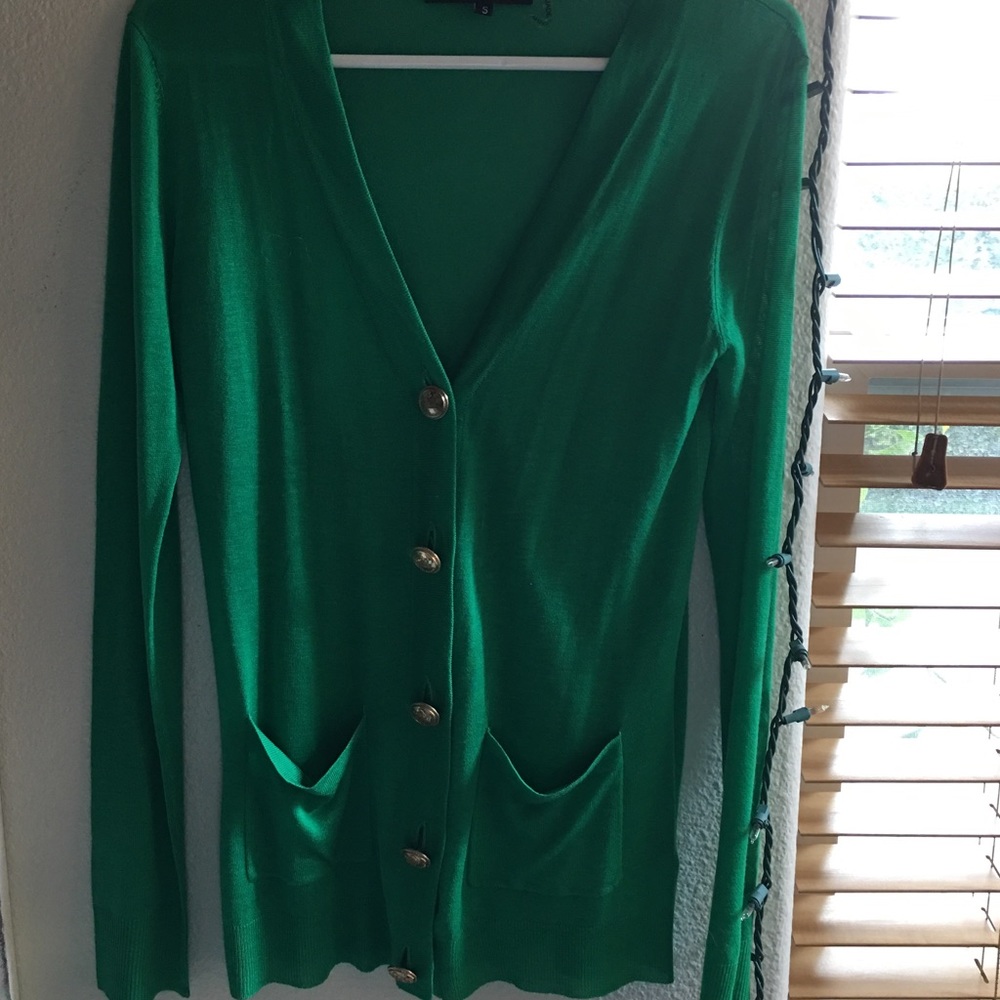 Green cardigan