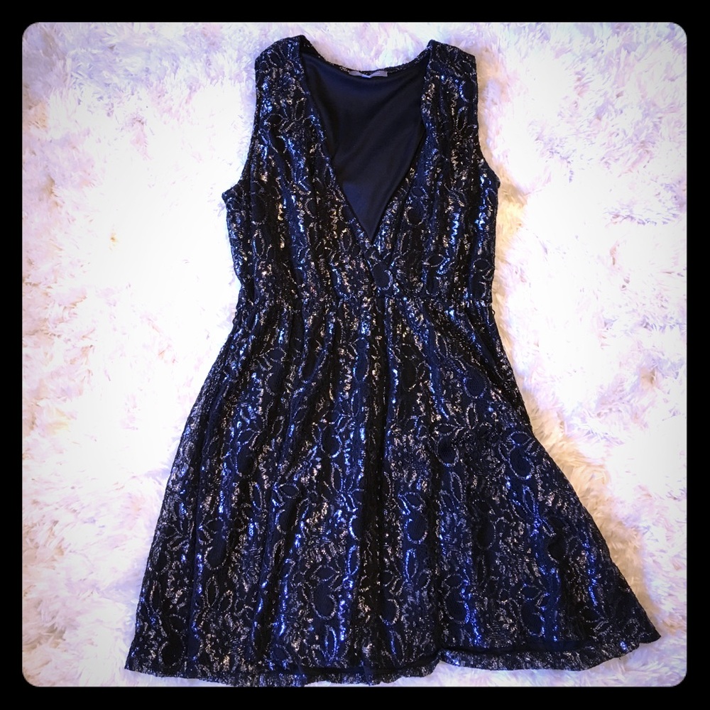 ✨Black and silver lace dress✨