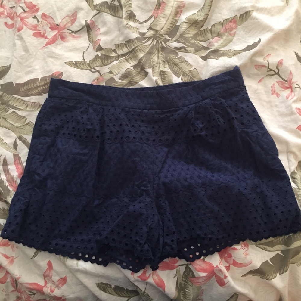 J Crew Factory navy eyelet shorts sz 4