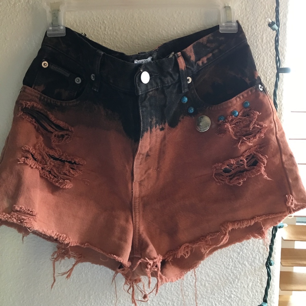 High waisted denim shorts