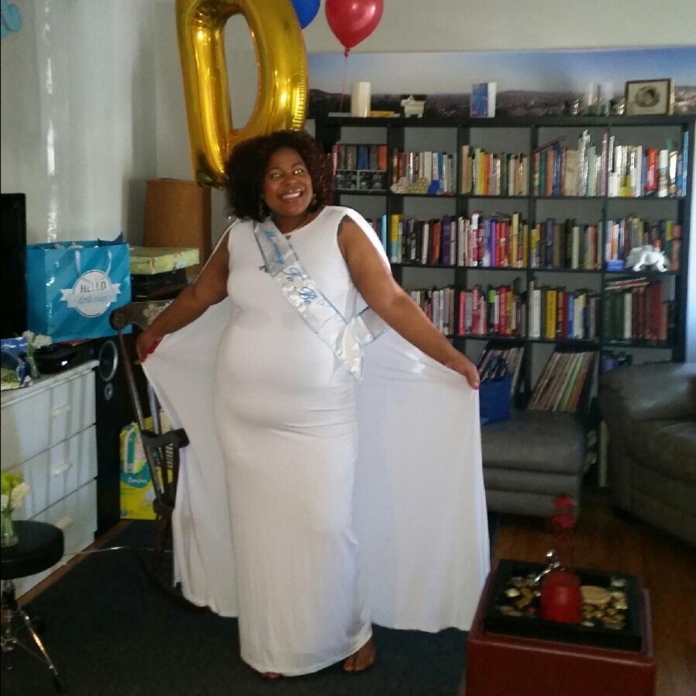 White Cape Dress, Floor Length