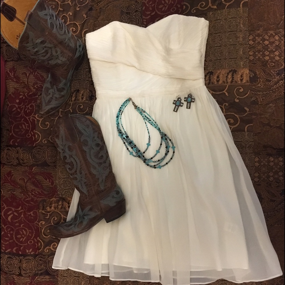 White strapless Jcrew dress!