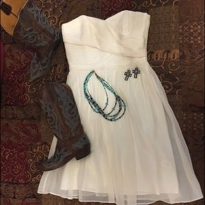 White strapless Jcrew dress!